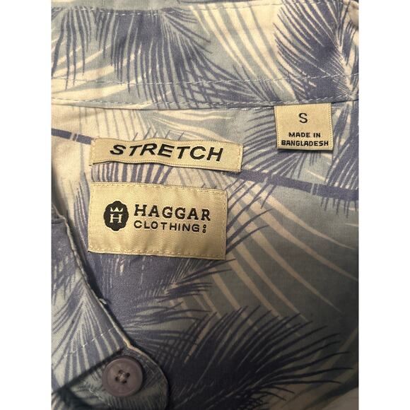GUC Haggar Clothing Men's Summer Shirt Tropical Print Stretchy Size Small - Picture 3 of 5
